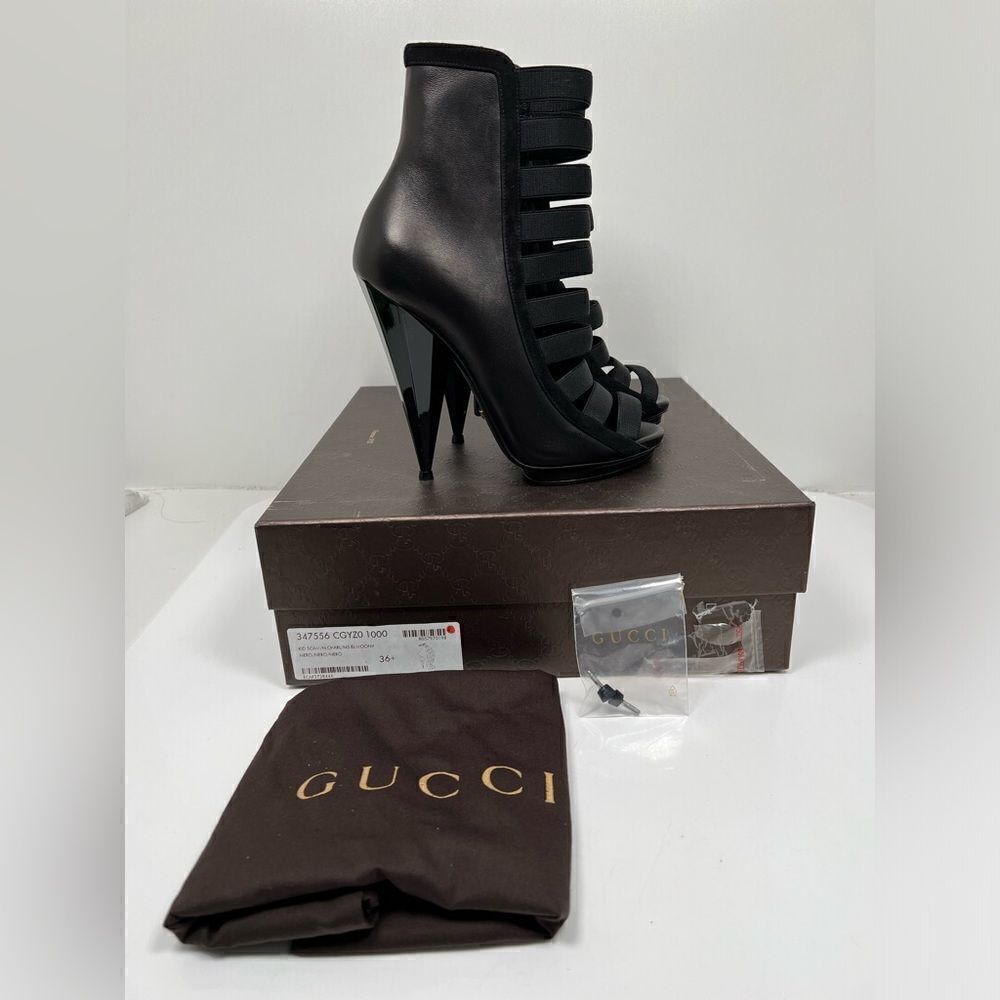 Gucci Black Booties Size 36.5 - Picture 2 of 11